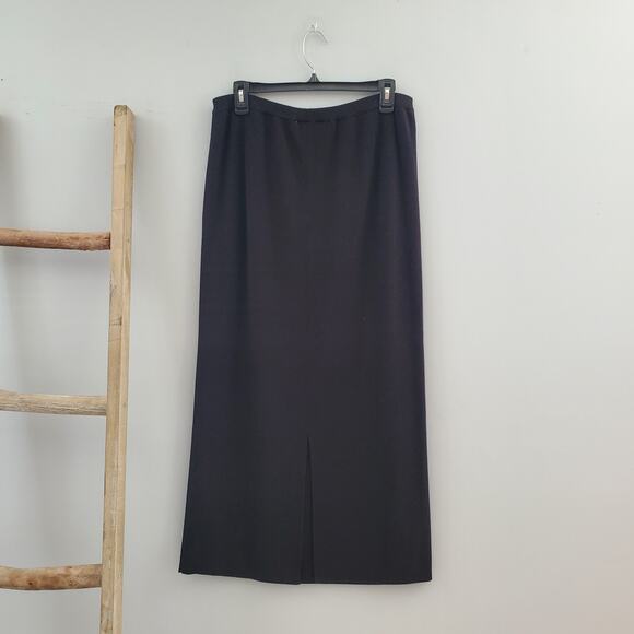 Richard & Company Black Vintage Long Knit Skirt Size XL - Picture 2 of 9